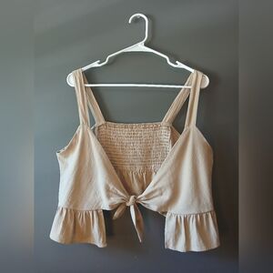 SHEIN WOMENS SIZE LARGE TAN TANK TOP (MIDDLE PART IS ADJUSTABLE)